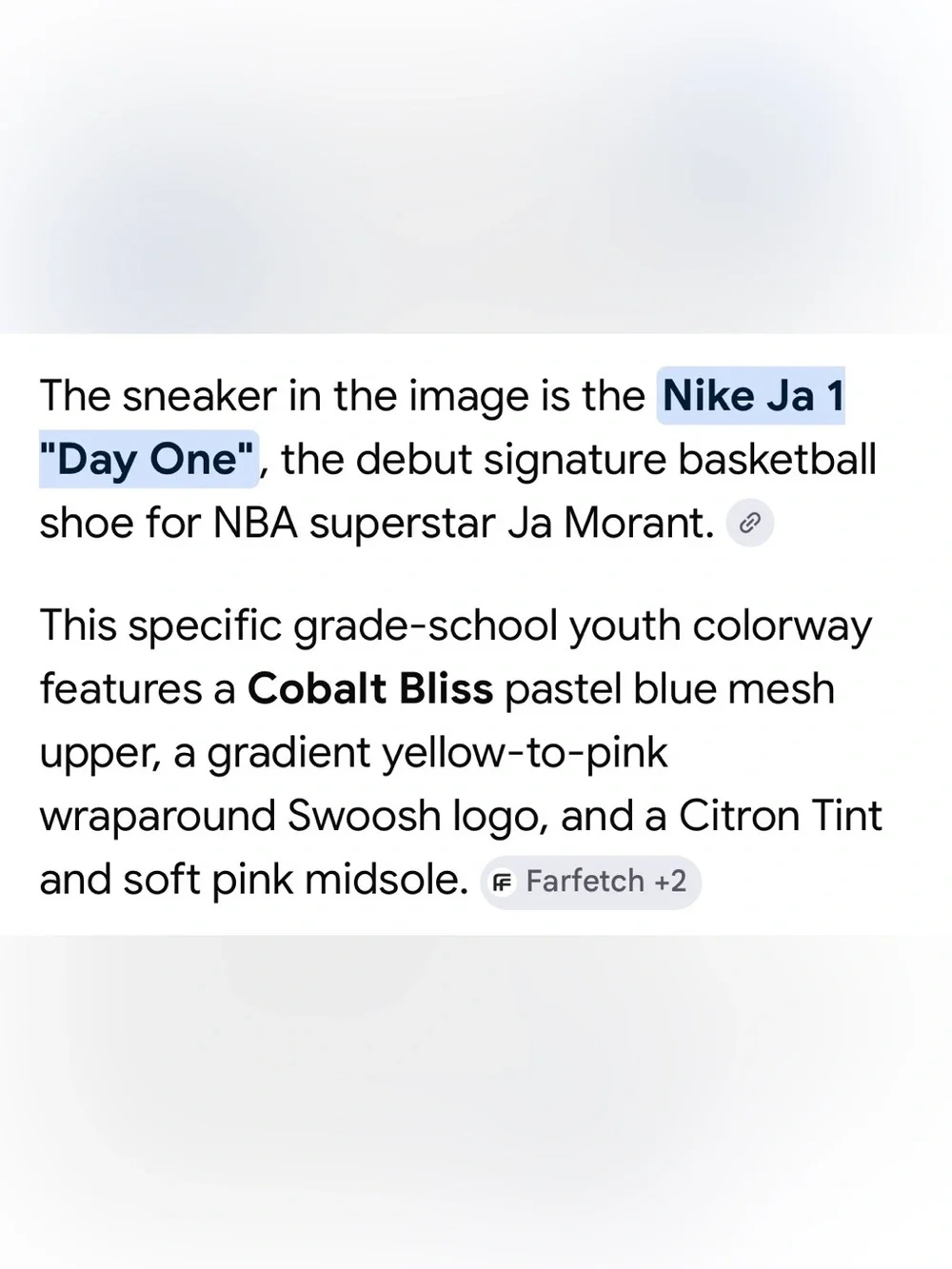Nike Ja 1 Day 1 Ja Morant Low-Top Basketball Sneakers Size 6Y Unisex Women’s 7.5